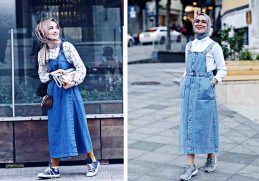 Overall dan Appron Dress - Style baju hijab ala Korea sebagai everyday fashion country