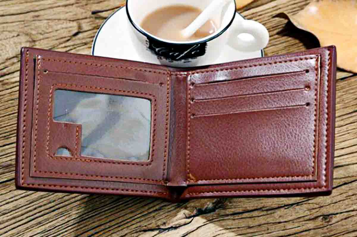 Dompet Kulit dengan Tempat Foto - Model dompet pria kulit asli import untuk tanda pengenal