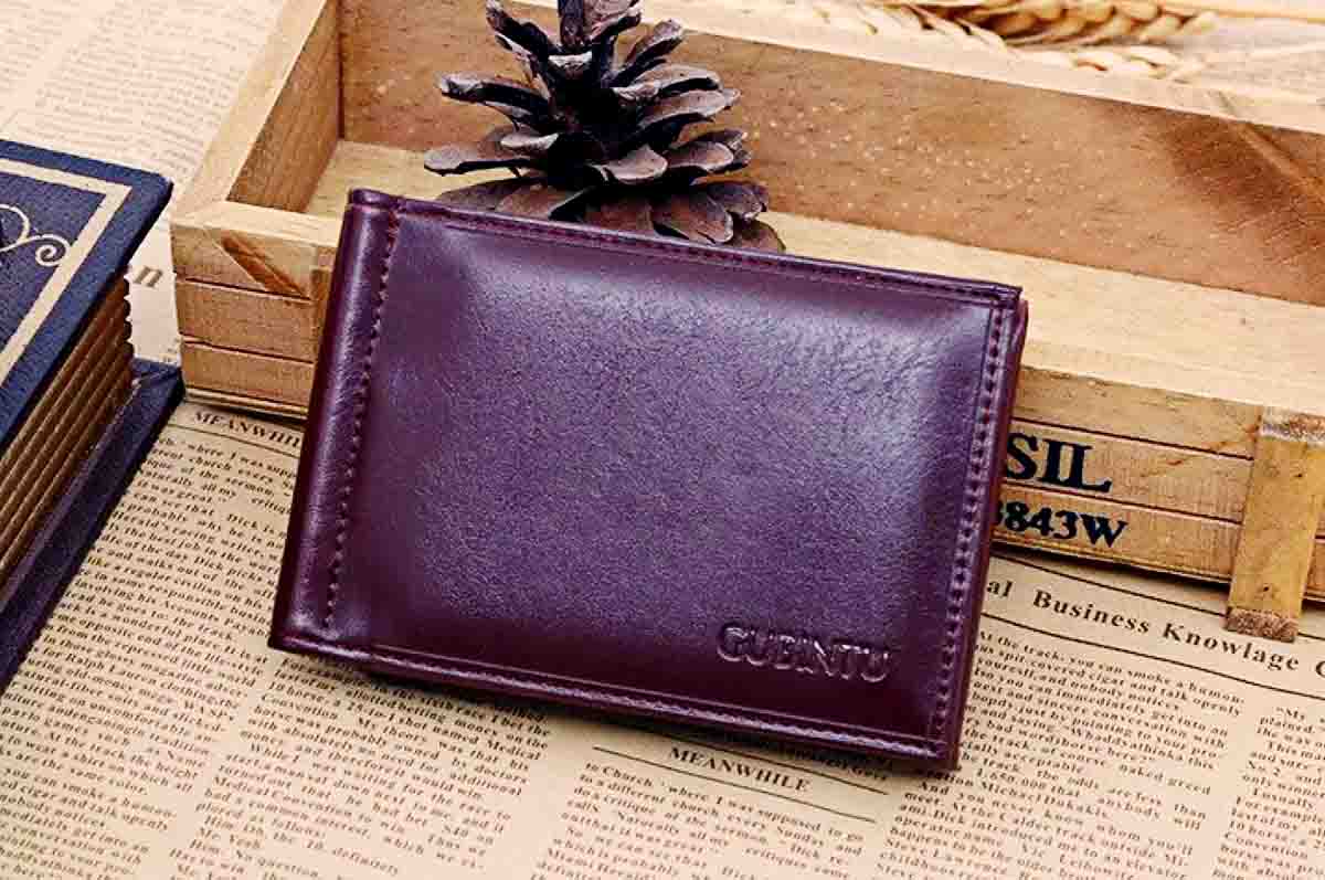 Dompet Kulit dengan Magnet Pengait - Model dompet laki-laki kulit asli import yang praktis