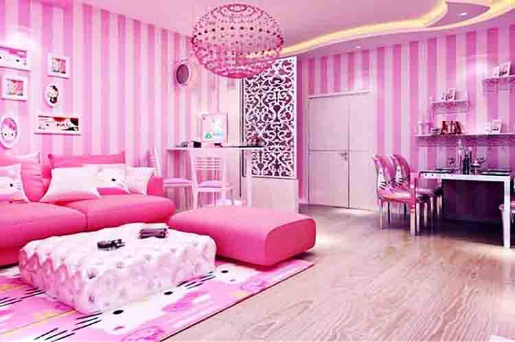 Kamar Serba Pink  - Desain kamar style Korea simple yang cocok untuk anak-anak