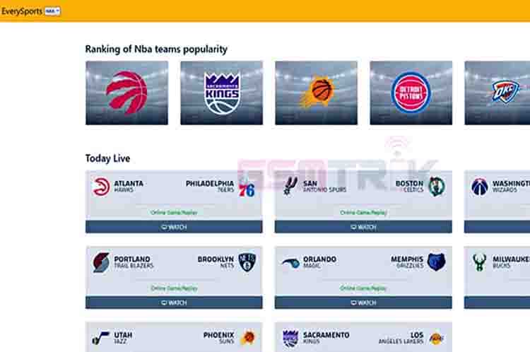 EverySport - Nonton NBA Live Streaming Free bisa melalui EverySport