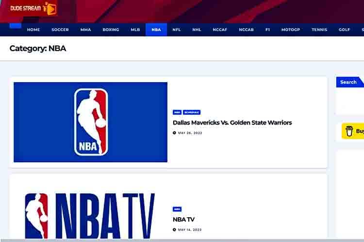 Dudestream - Menyaksikan NBA Live Streaming Free bisa melalui Dudestream