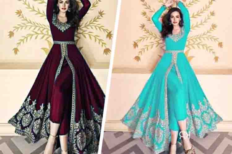 Baju Sari Dengan Rok Yang Memiliki Belahan Tengah - Model baju sari India modern terbaru adalah baju sari dengan rok yang memiliki belahan tengah